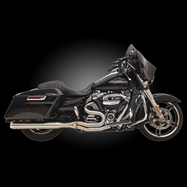 Bassani 1F28SS Road Rage lll Long Stainless 2-Into-1 Exhaust for 2017-Newer Touring - Straight-Can Muffler