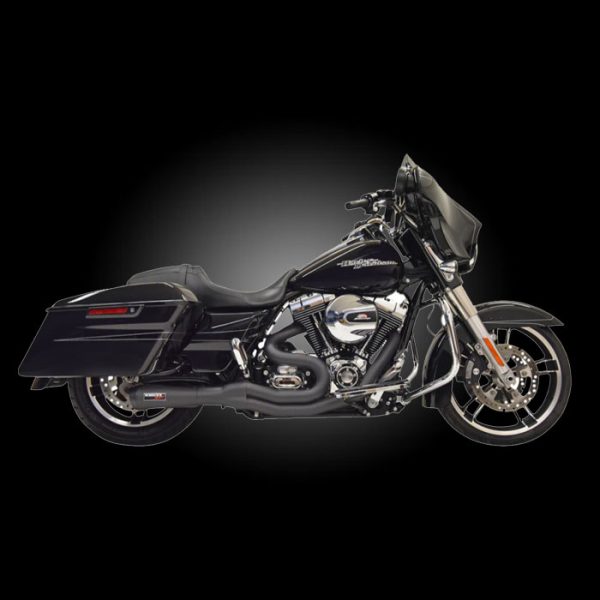 Bassani 1F62B Road Rage ll Black Mid-Length 2-Into-1 Exhaust for 2007-2016 Touring