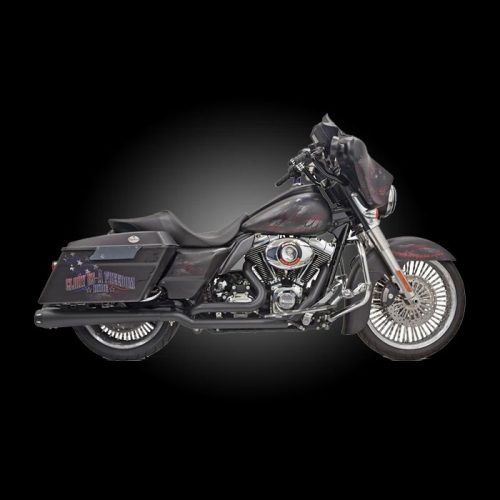 Bassani 1F66RB Black True Dual Down Under System for 2009-2016 Touring Models