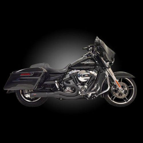 Bassani 1F68B Road Rage II Hot Rod Turnout Black 2-Into-1 Exhaust for 2007-2016 Touring