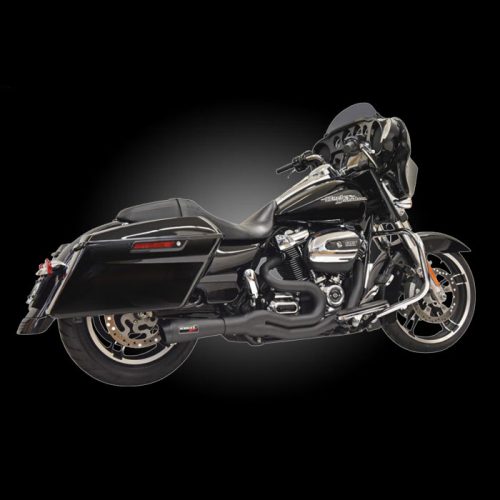 Bassani 1F72B Road Rage ll Black Mid-Length 2-Into-1 Exhaust for 2017-Newer Touring