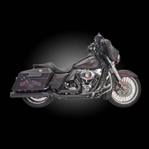 Bassani 1F76RB Black True Dual Down Under System for 2009-2016 Touring Models