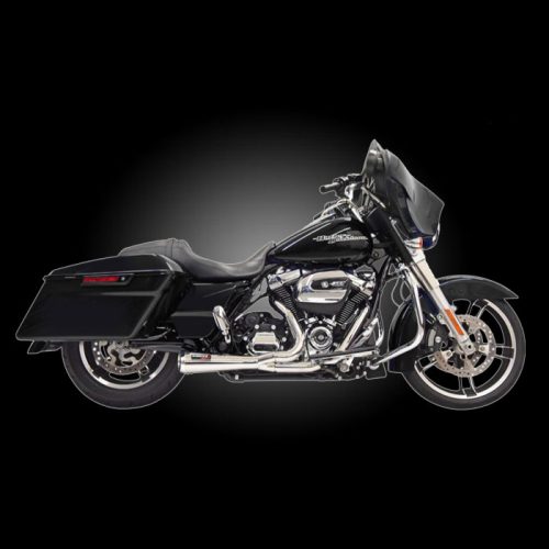 Bassani 1F42R Short Road Rage 2-Into-1 Chrome Exhaust for 2017-Newer Touring