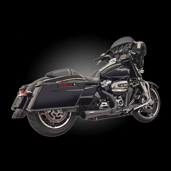 Bassani 1F42RB Short Road Rage 2-Into-1 Black Exhaust for 2017-Newer Touring
