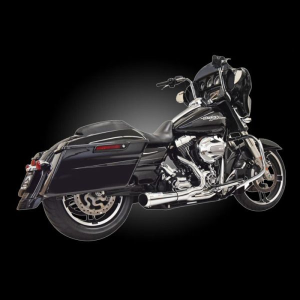 Bassani 1F52R Short Road Rage 2-Into-1 Chrome Exhaust for 1995-2016 Touring