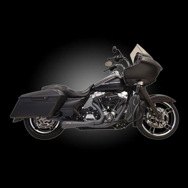 Bassani 1F52RB Short Road Rage 2-Into-1 Black Exhaust for 1995-2016 Touring